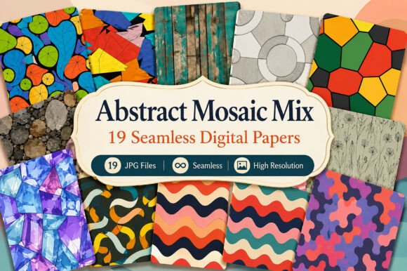 Download Abstract Mosaic Mix Digital Papers - Abstract Collection