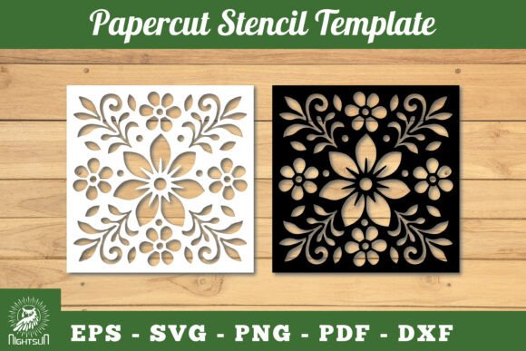 Download Floral Paper Cut Stencil SVG 1 - Stencil Collection