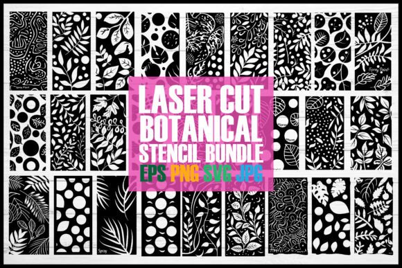 Download Laser Cut Botanical Stencil Bundle - Stencil Collection