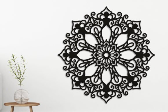 Download Laser Cut Black Mandala Wall Decor Svg - Black mandala Collection