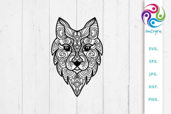 Download Zen Tangle Wolf Abstract Mandala SVG - Abstract Collection
