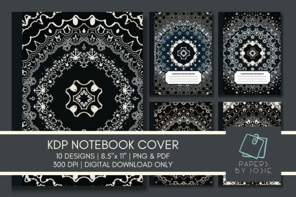 Download Classic Black Mandala KDP Botebook Cover - Black mandala Collection