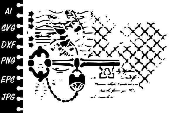 Download Stencil Vintage Key Grunge - Stencil Collection