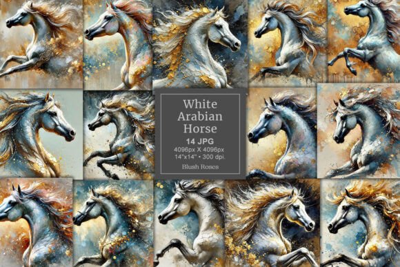 Download Mix Media Silver and Gold Arabian Horse - Arabian Collection
